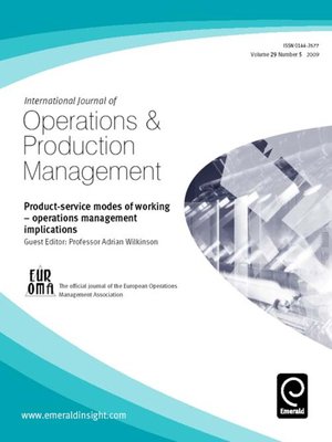 cover image of International Journal of Operations & Production Management, Volume 29, Issue 5